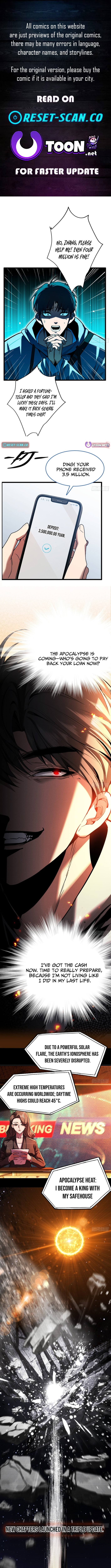 Apocalypse Heat: I Become a King with My Safehouse – Chapter 01 – Page 1