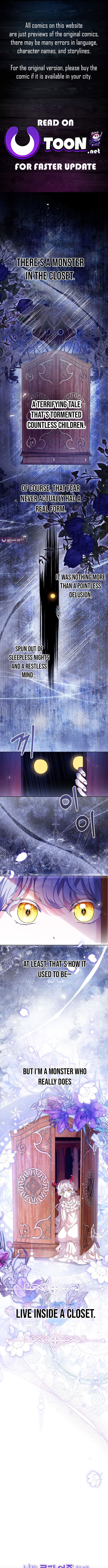 While Others Became Female Leads In Romantic Fantasy Novels, I Became A Closet Monster – Chapter 1 – Page 1